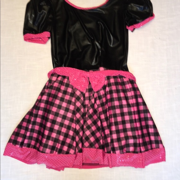 Children’s Dance Costume Checkered Retro Dress - Picture 3 of 7